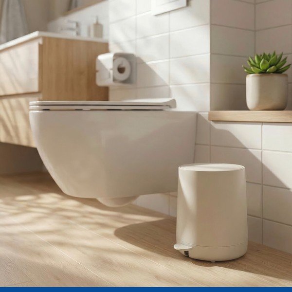 Krémovobiely pedálový plastový odpadkový kôš 5 l Fablo – Wenko-image-1
