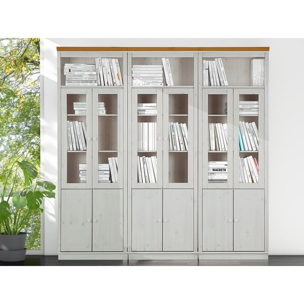 Biela vitrína z borovicového dreva 518x223 cm Anita – Støraa-image-1