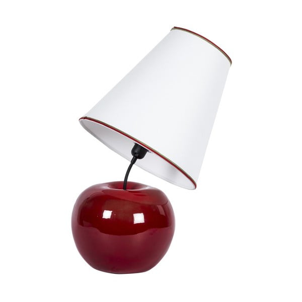 Červeno-biela keramická stolová lampa Creative Lightings Apple