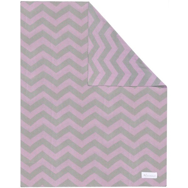 Ružovo-šedá bavlnená detská deka Kindsgut Zigzag, 80 x 100 cm-image-2