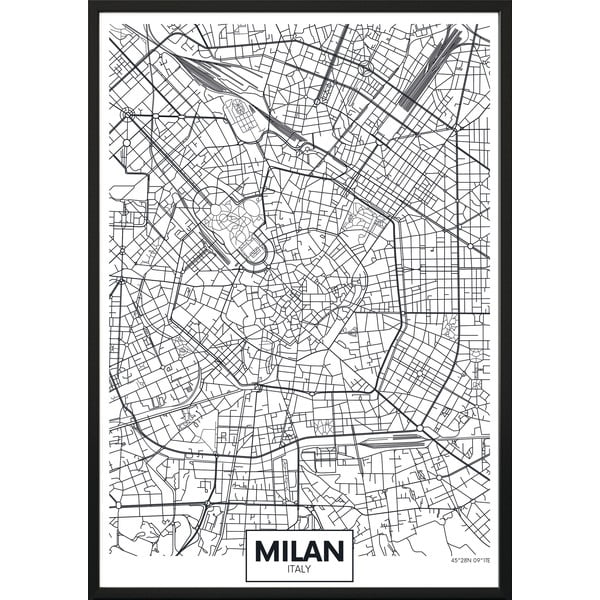 Nástenný plagát v ráme MAP/MILAN, 70 x 100 cm