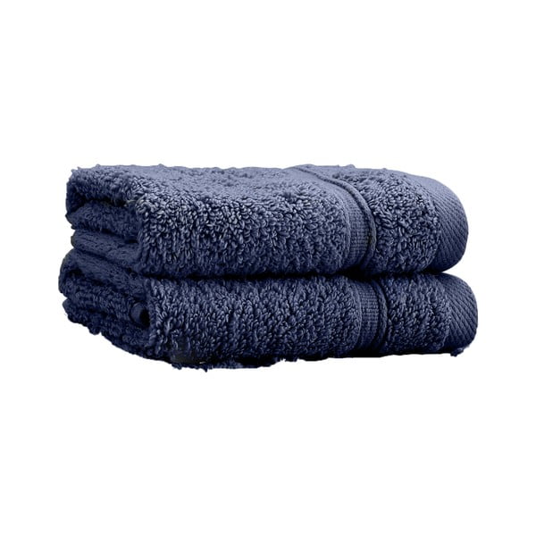 Tmavomodré froté bavlnené uteráky v súprave 2 ks 30x30 cm Zero Twist – Catherine Lansfield