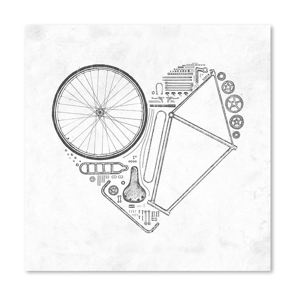 Plagát Love Bike od Florenta Bodart, 30x30 cm