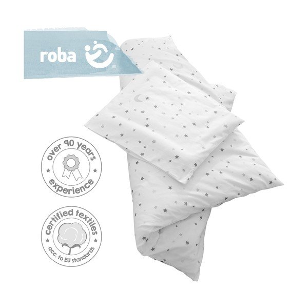 Biele bavlnené detské obliečky do postieľky 80x80 cm Sternenzauber – Roba-image-2
