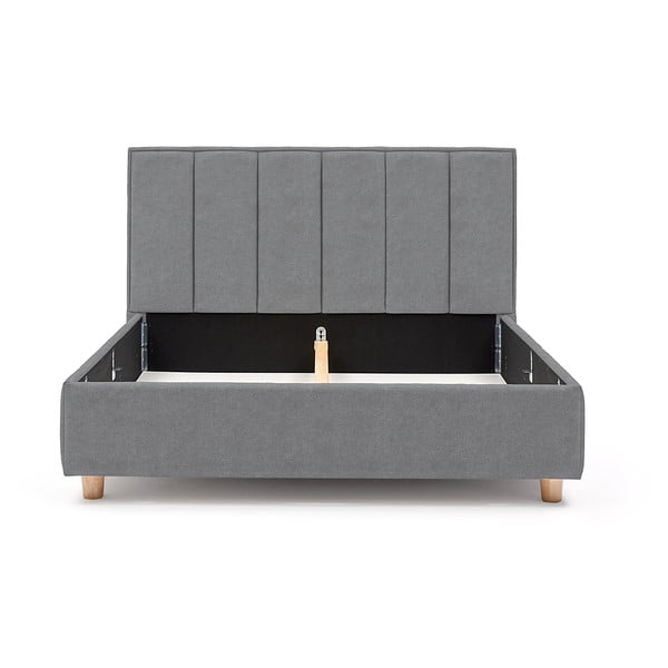 Modrosivá dvojlôžková posteľ s roštom a úložným priestorom PreSpánok Wega, 180 x 200 cm-image-3