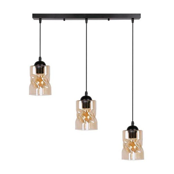 Čierne závesné svietidlo so skleneným tienidlom 10x62 cm Felis - Candellux Lighting-image-3