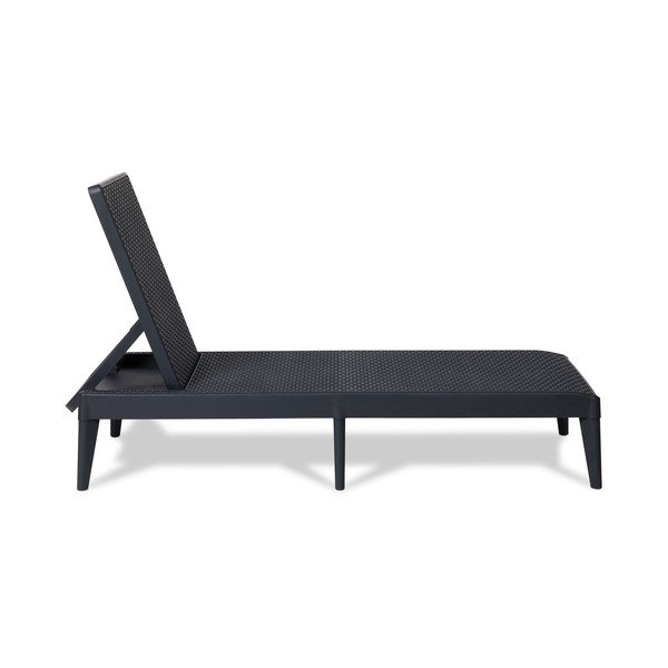Čierne záhradné ležadlo z umelého ratanu Numana – Toomax-image-2