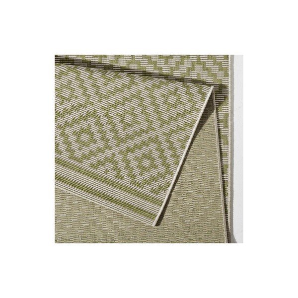 Zelený behúň vhodný aj do exteriéru Karo, 80 × 200 cm-image-2