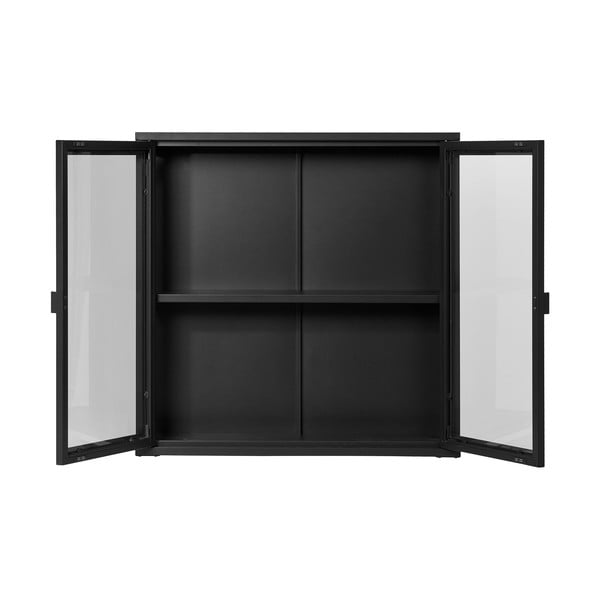 Čierna kovová závesná vitrína 80x80 cm Brisbane – House Nordic-image-3
