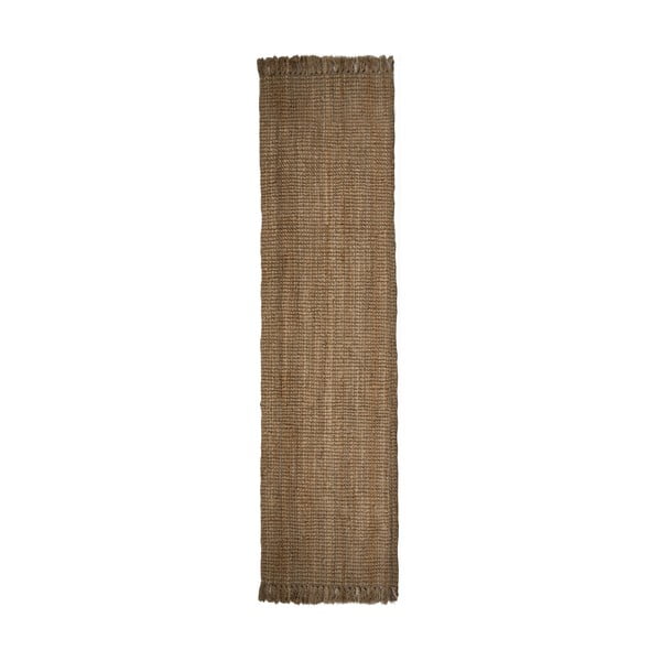 Hnedý jutový behúň Flair Rugs Jute, 60 x 230 cm