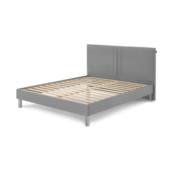 Svetlosivá čalúnená dvojlôžková posteľ s roštom 180x200 cm Kerry - Bobochic Paris
