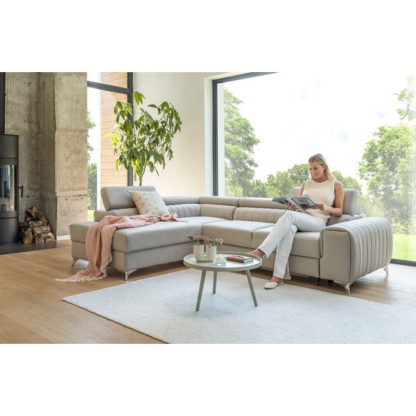 Zelená zamatová rozkladacia/s úložným priestorom rohová pohovka (ľavý roh/do L) Laurence – ELTAP-image-4