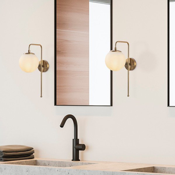 Biele/v mosadznej farbe nástenné svietidlo Viran – Opviq lights-image-2