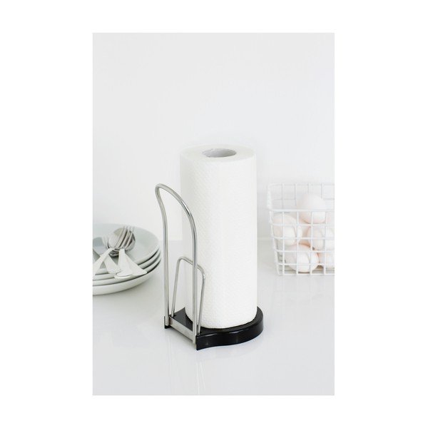 Lesklý čierny oceľový stojan na papierové utierky – Brabantia-image-1