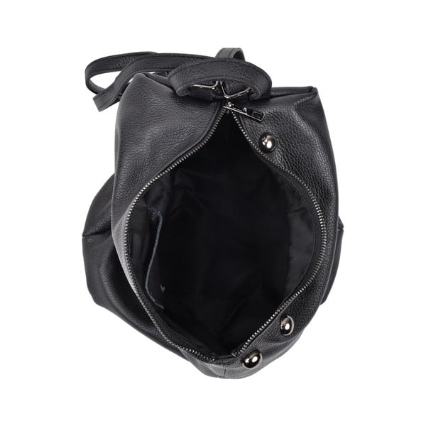 Čierny kožený batoh Luisa Vannini Mell-image-3