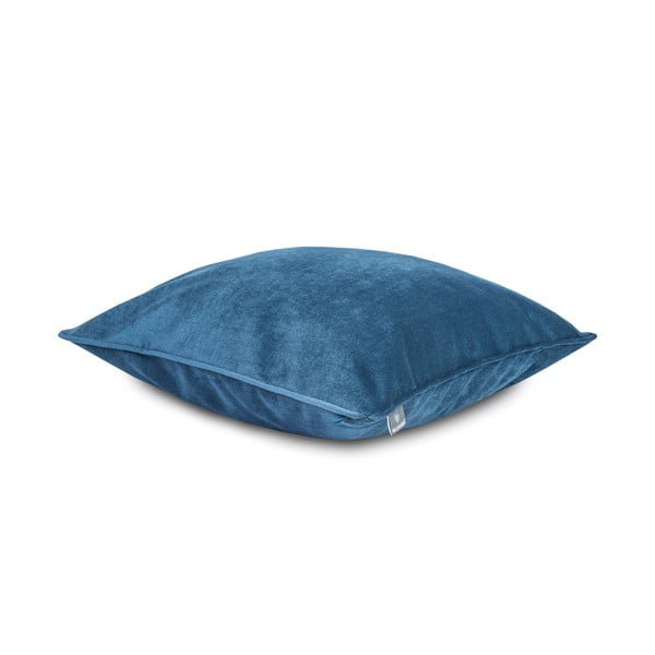 Modré obliečka na vankúš so zamatovým povrchom WeLoveBeds Jeans, 50 x 50 cm-image-2