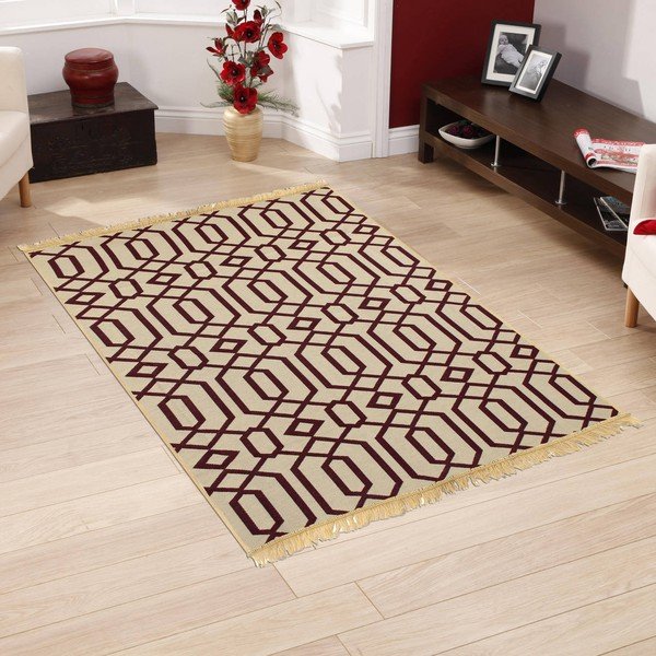 Vínovočervený koberec Ya Rugs Kenar, 80 × 150 cm-image-1