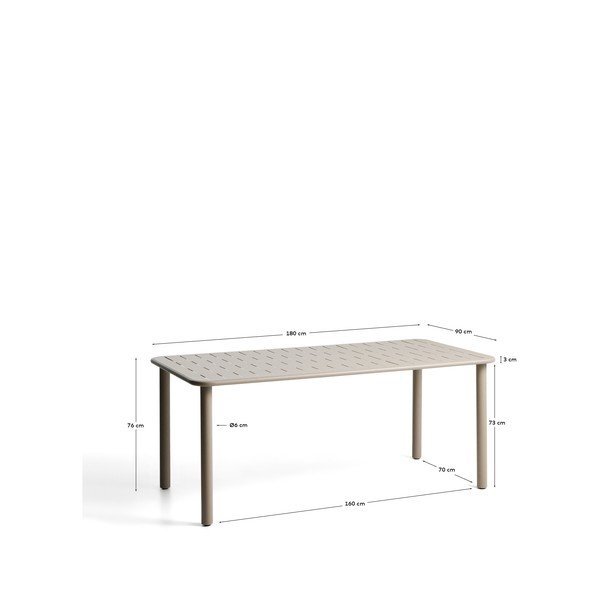 Oceľový záhradný jedálenský stôl 90x180 cm Brai – Kave Home-image-1