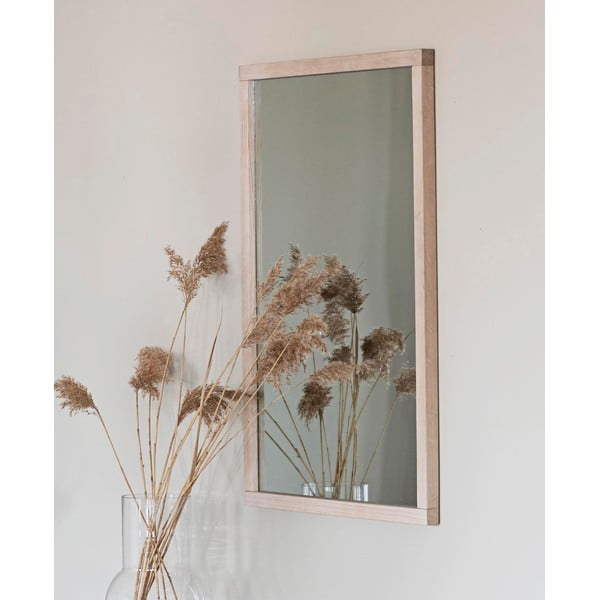 Nástenné zrkadlo s dreveným rámom 60x90 cm Lodur – Rowico-image-2