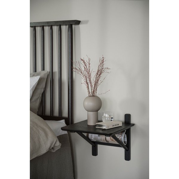 Čierny nočný stolík v dekore duba s poličkami Camrose - Rowico-image-1