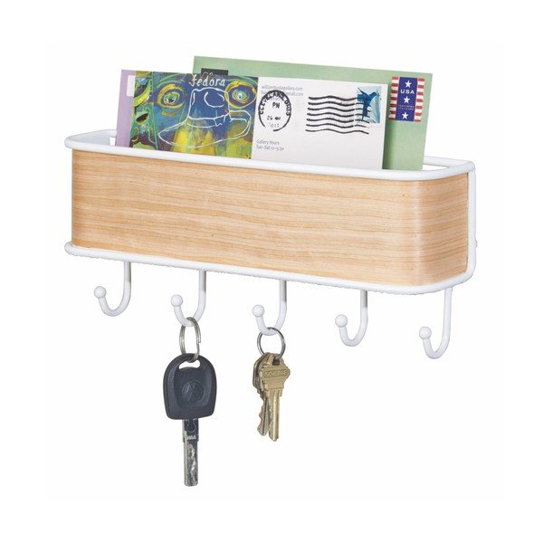 Nástenný držiak InterDesign Mail and Key Rack Light, dĺžka 27 cm-image-1
