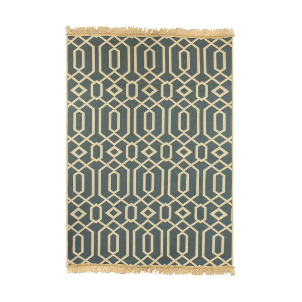 Modrý koberec Floorist Kenar Blue Beige, 80 x 150 cm