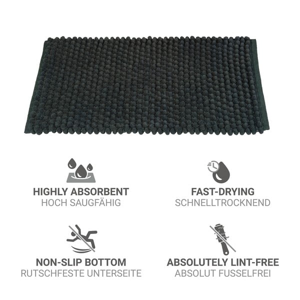 Tmavozelená textilná kúpeľňová predložka 50x80 cm Solivo – Wenko-image-4