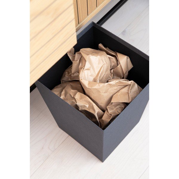 Čierny odpadkový kôš Sofia Canvas Paper Laminate – Bigso-image-4