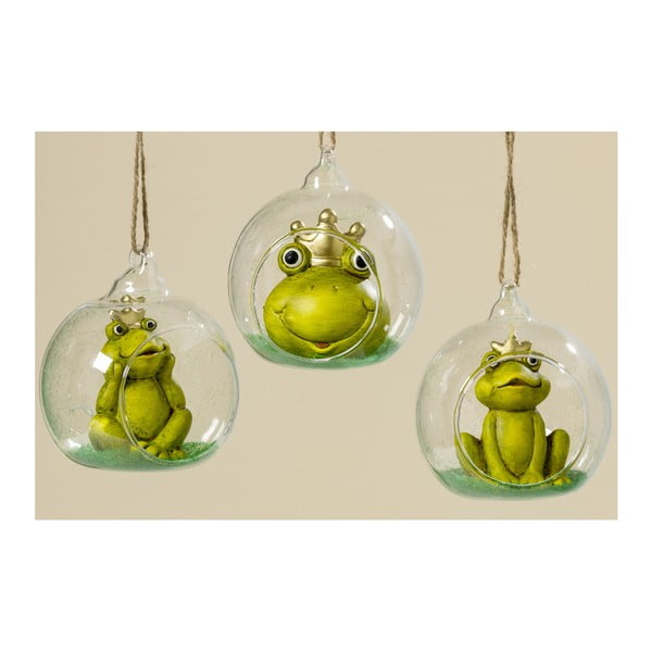 Sada 3 závesných dekorácií Boltze Frog
