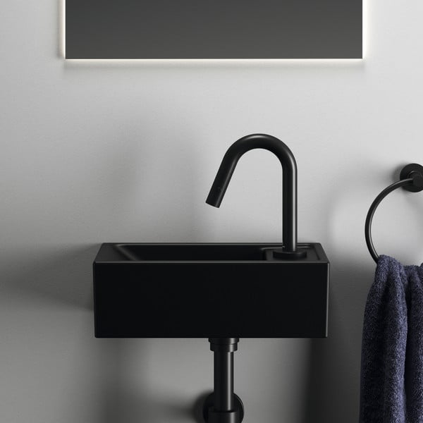 Matne čierne keramické umývadlo 37x21 cm i.Life S – Ideal Standard-image-4