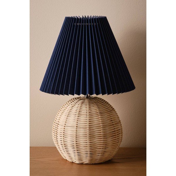 Modrá/v prírodnej farbe ratanová stolová lampa (výška  36 cm) Sisal – Jotex-image-2