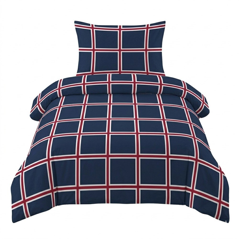 E-shop Tmavomodré bavlnené obliečky na jednolôžko 140x200 cm Frank – Cotton House
