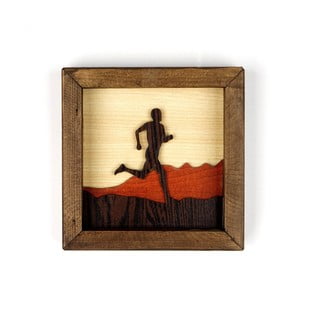 Drevený obraz Kate Louise Running Man, 16 x 16 cm