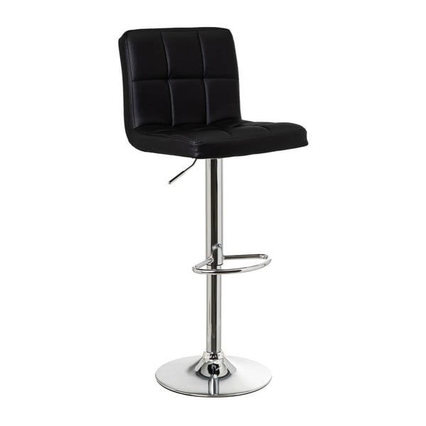 Čierne barové stoličky s nastaviteľnou výškou z imitácie kože v súprave 2 ks (výška sedadla 93 cm) – Casa Selección