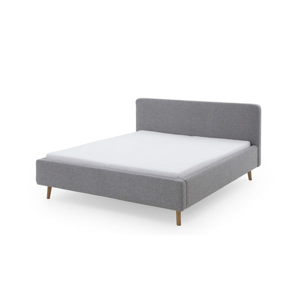 Sivá čalúnená dvojlôžková posteľ 160x200 cm Mattis – Meise Möbel