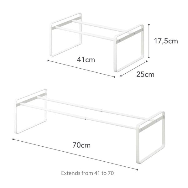 Biela kovová teleskopická polica na topánky Kobe - YAMAZAKI-image-4