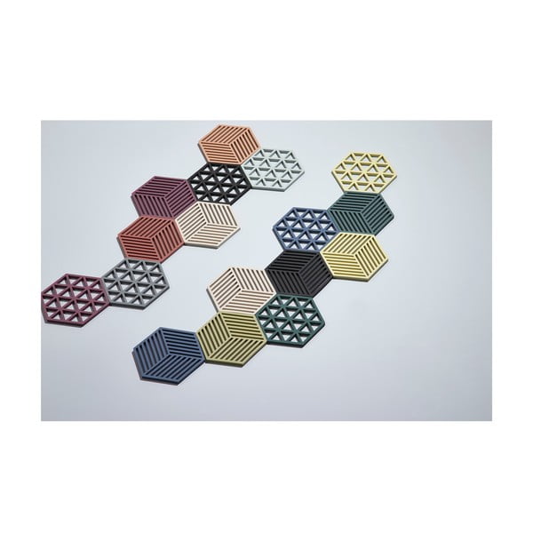 Čierna silikónová podložka pod horúce nádoby Zone Triangles-image-1