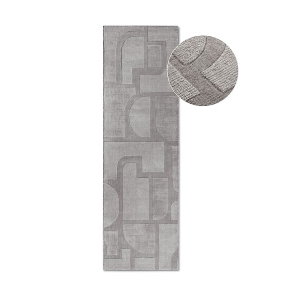 Sivý ručne tkaný vlnený behúň 80x250 cm Alexis – Villeroy&Boch