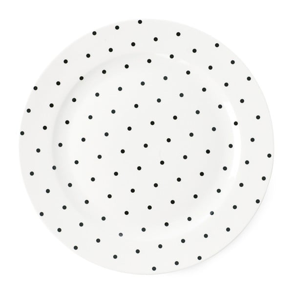 Keramický tanier Miss Étoile Black Dots, ⌀ 25 cm