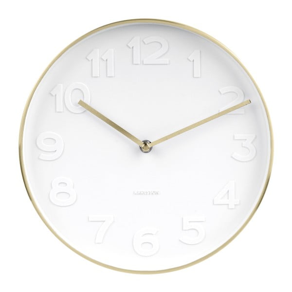 Nástenné hodiny s detailmi v zlatej farbe Karlsson Stout, ⌀ 22 cm