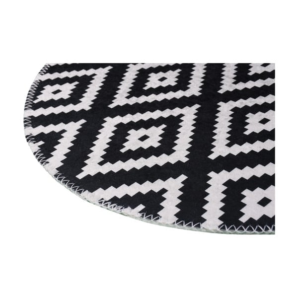 Čierno-biely umývateľný okrúhly koberec ø 120 cm – Vitaus-image-2