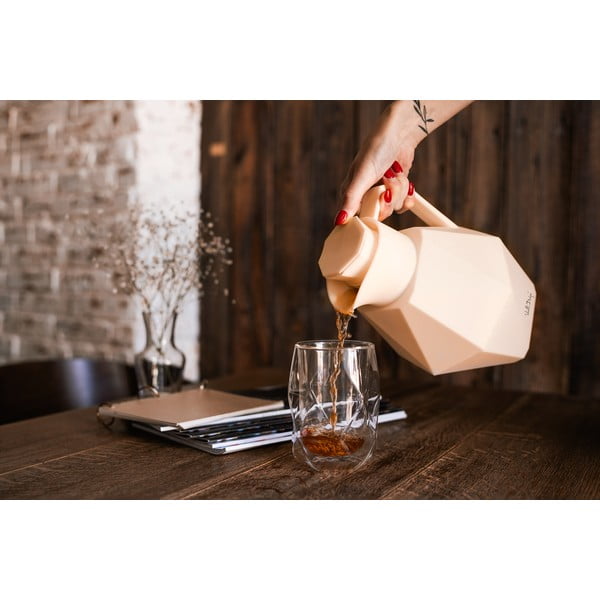 Krémovobiela termoska Vialli Design Geo, 1 l-image-3