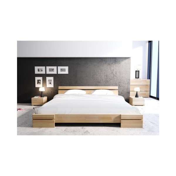 Nočný stolík z bukového dreva so zásuvkou SKANDICA Sparta-image-3