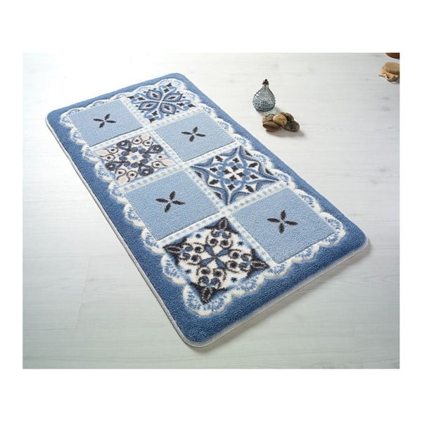 Modrá predložka do kúpeľne Confetti Bathmats Ceramic, 50 x 57 cm