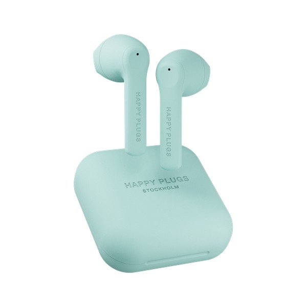 Bezdrôtové slúchadlá v pepermintovozelenej farbe Happy Plugs Air 1 Go