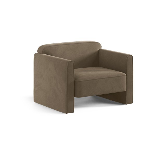 Taupe zamatové kreslo Abby – Micadoni 