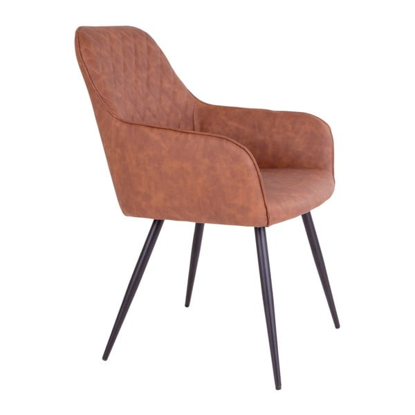 Hnedé čalúnené jedálenské kreslá v súprave s podrúčkami 2 ks Harbo – House Nordic-image-4