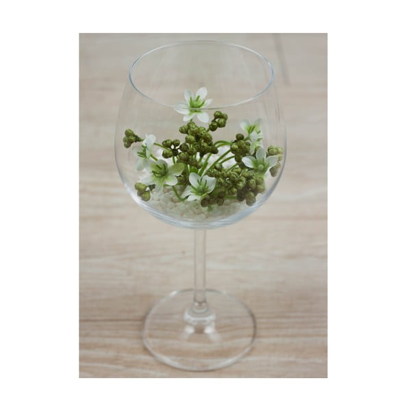 Kvetinová dekorácia od Aranžérie, pohár s bielym kvietkom