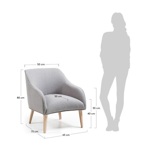 Sivé kreslo Kave Home Lobby-image-4