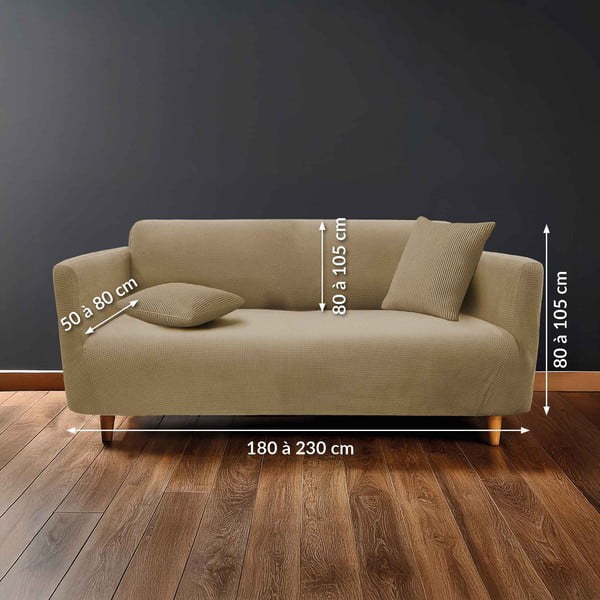 Hnedý 3-miestny napínací poťah na pohovku Sacha – douceur d'intérieur-image-2